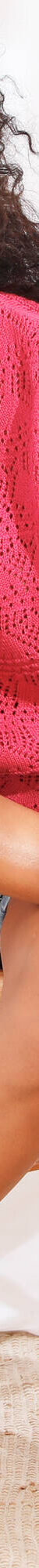 Pull maille crochet, uni (rose) Pull maille crochet, uni (rose)